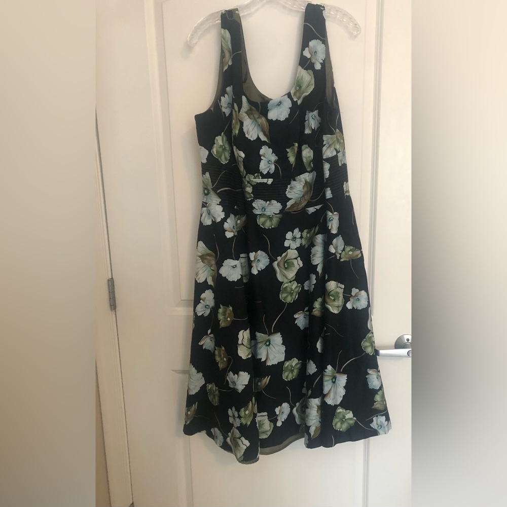 Donna Ricco Black Dress with Floral Accents
